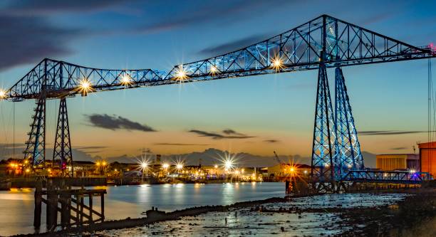Transporter Bridge Sunset teesside northeast england stock pictures, royalty-free photos & images