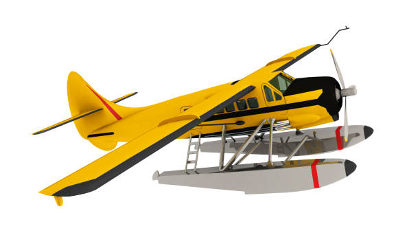 istock Single engine seaplane from the 1950s isolated on white background 1181797042