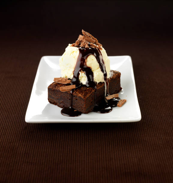 istock Chocolate Brownie Desert with Ice Cream 1181800073
