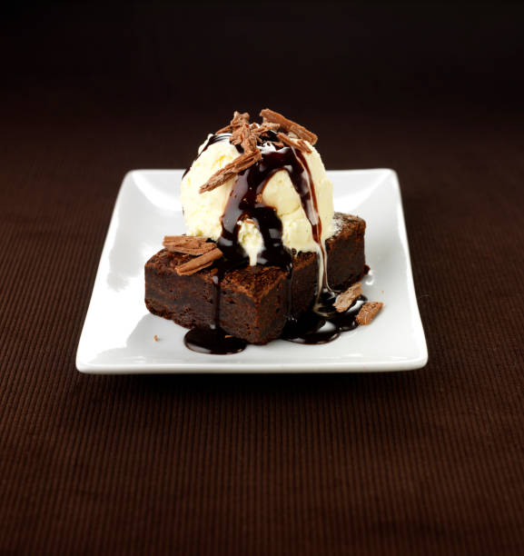 istock Chocolate Brownie Desert with Ice Cream 1181800276