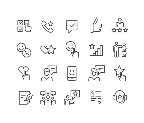 отзывы и отзывы иконки - классическая линия серии - thumbs up satisfaction admiration symbol stock illustrations