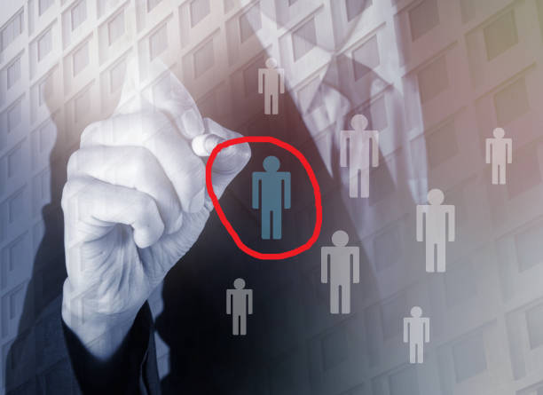 istock Businessman drawing circle around man icon;Recruitment,Human resources concept 1181804409