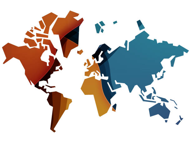 istock World map geometric shapes and vibrant colors 1181805639