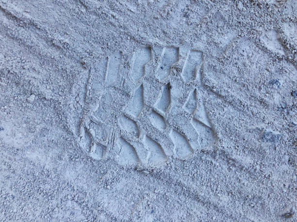 istock Footprints in the sand. Textured background. 1181807825