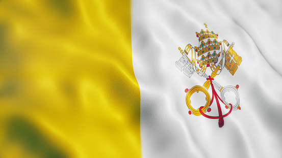 3d render Vatican City Flag (Depth Of Field)