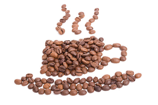 cup made of coffee beans stock photo