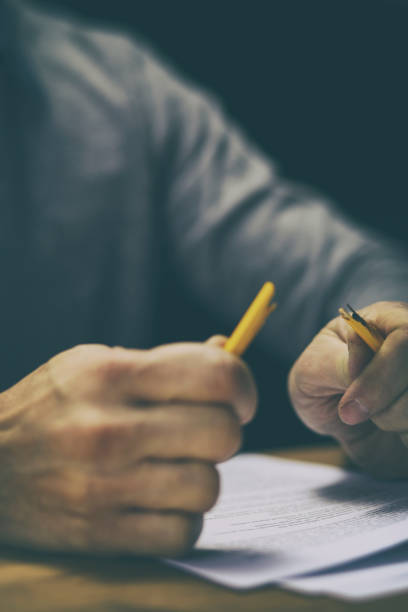 istock Breaking pencil in anger 1181811899
