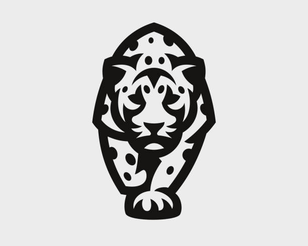 leopard modernes logo. panther emblem design editierbar für ihr unternehmen. vektor-illustration. - leopard stock-grafiken, -clipart, -cartoons und -symbole