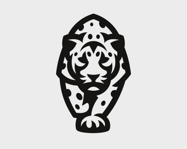 illustrations, cliparts, dessins animés et icônes de logo moderne léopard. conception d'emblème panther modifiable pour votre entreprise. illustration de vecteur. - grand félin