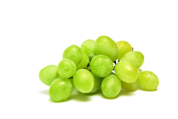 istock Green Grapes isolated on white background 1181812266