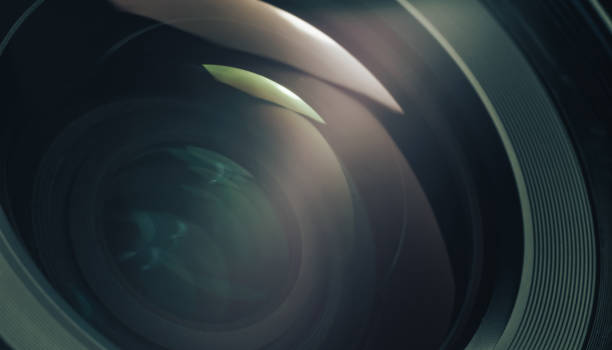 istock Close up beautiful camera lens of black background. Macro view. 1181821786