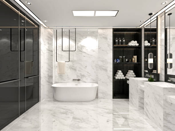 istock 3D Render of Luxury Bathroom 1181827279