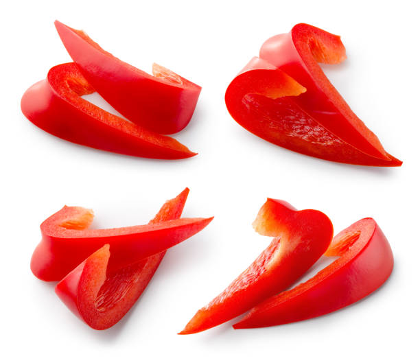 istock Red pepper slice isolate. Paprika. Red bell pepper. Cut peppers. With clipping path. 1181828725