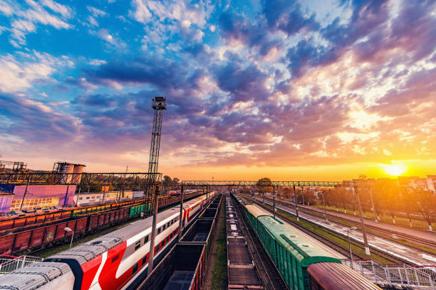 istock Early morning railway station view. Caucasus. 1181828757
