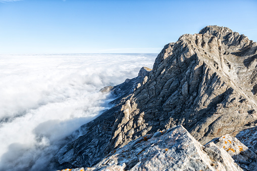 The mount Olympus in central Greece and Mytikas, its highest peak