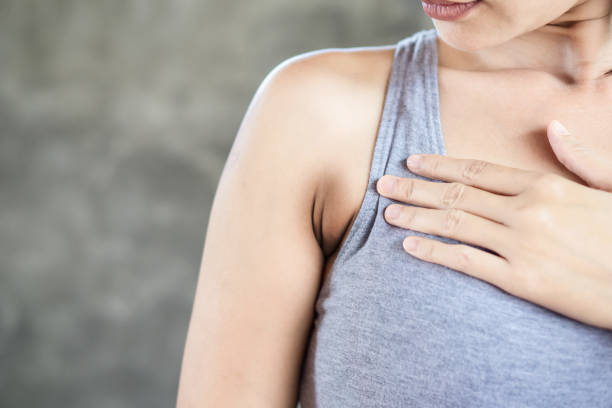 istock Asian woman having problem fat skin  underarm and black armpit 1181829104