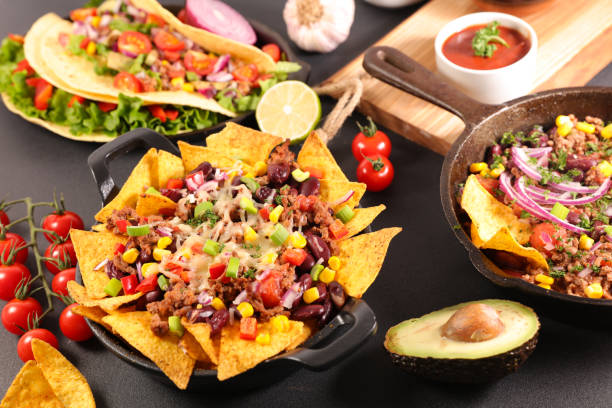 istock nachos with beef, vegetable and cheese- mexican food 1181830939