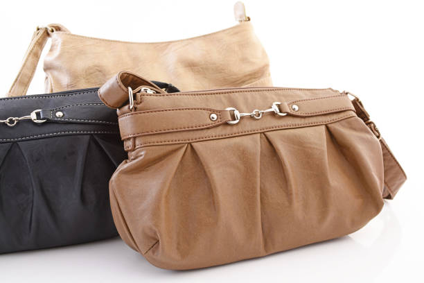 Stylish bags isolated on white background