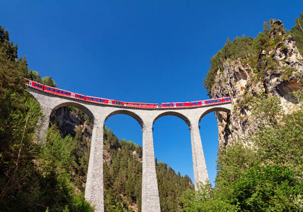 Landwasser Viaduct stock photo