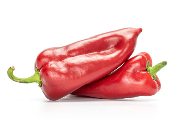 istock Sweet red bell pepper isolated on white 1181840484