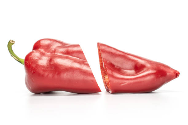 istock Sweet red bell pepper isolated on white 1181840519