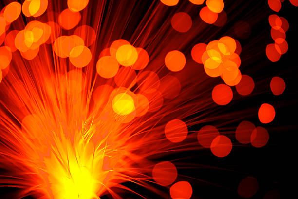 istock High Tech Fiber Optics abstract background in Red 118184092