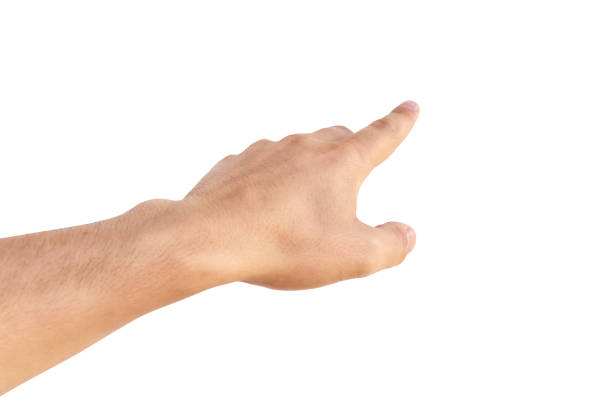 istock Empty man hand sign isolated on white background. 1181841192