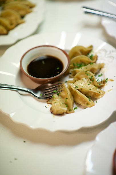 istock Tortellini appetizer with soy sauce serving size 1181841365