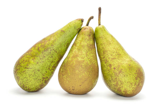 istock Fresh green conference pear isolated on white 1181841590