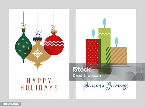 istock Christmas Greeting Cards Collection - Illustration. 1181843087