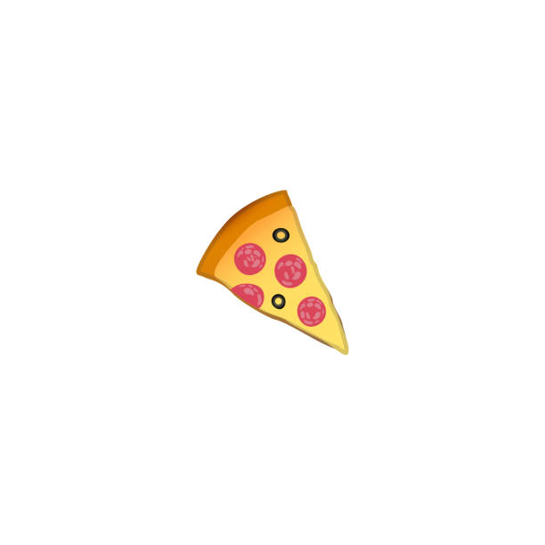 пицца фрагмент вектор значок. уличная еда. изолированная пицца emoji, смайлик иллюстрация - pizza pizza box cartoon take out food stock illustrations