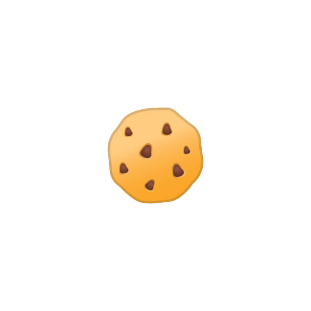 illustrazioni stock, clip art, cartoni animati e icone di tendenza di icona vettoriale cookie. cookie di cioccolato isolato emoji, illustrazione emoticon - close up cookie gourmet food