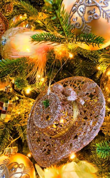istock Close up of beautifully decorated Christmas tree 1181843435