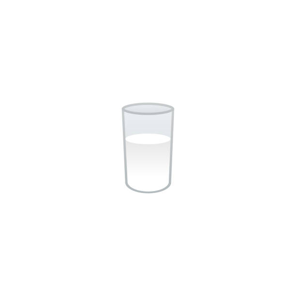 ikona wektora szkła mleka. wylewanie mleka w szklanym izolowanym emoji, ilustracja emotikon - surowe mleko stock illustrations