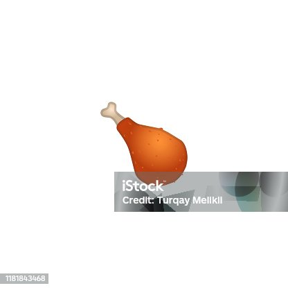istock Poultry Leg Vector Icon. Isolated Chicken Leg Emoji, Emoticon Illustration 1181843468