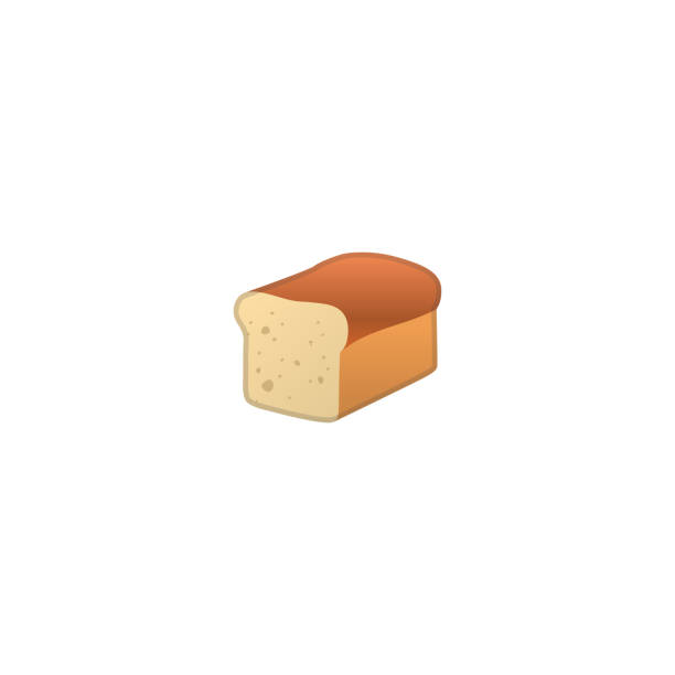 illustrations, cliparts, dessins animés et icônes de icône de vecteur de pain. blanc tranché, emoji isolé de pain brun, illustration d'émoticône - bread white background isolated loaf of bread