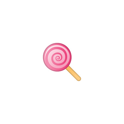 Lollipop Vector Icon. Isolated Colorful Candy Lollipop Emoji, Emoticon Illustration