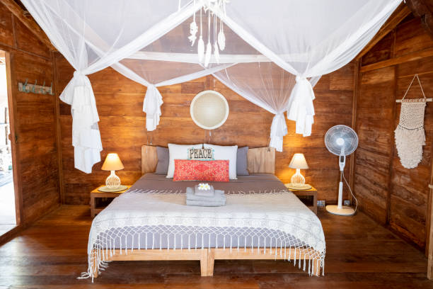 istock Beautiful island cabin bedroom 1181846927