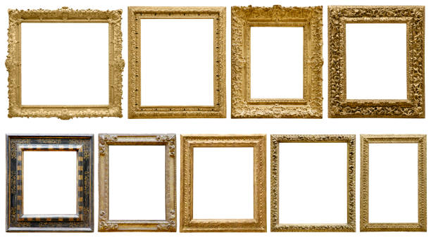 istock Golden vintage frame isolated on white background (All clipping paths included) 1181849888