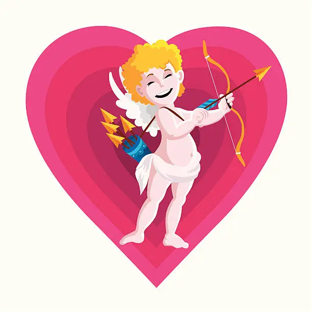 Vector illustration of Valentine cupido