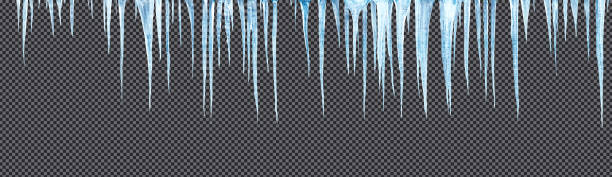 icicles hanging downisolated with precise clipping path stock photo
