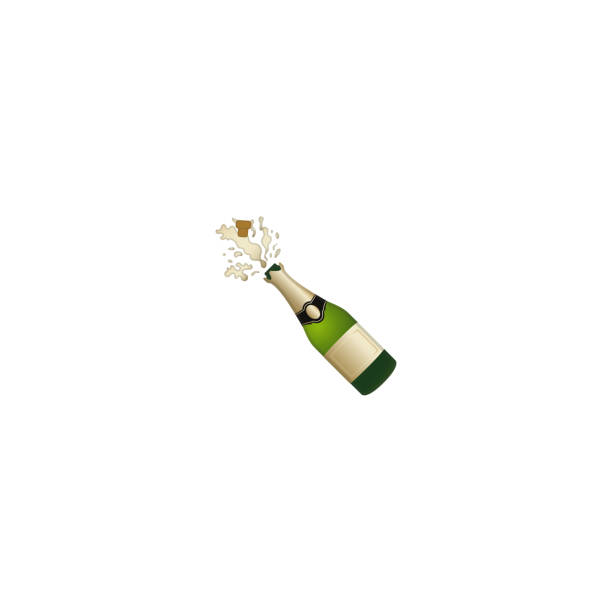 ilustrações, clipart, desenhos animados e ícones de ícone do vetor de champagne. frasco isolado emoji de champagne, ilustração do emoticon. frasco com cortiça de estalo. - white background wine bottle isolated on white champagne