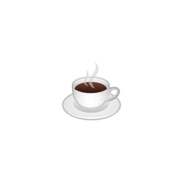 heißgetränke-vektor-symbol. tasse tee. isolierter kaffee, tee, cappuccino illustration - kaffe auf glastisch stock-grafiken, -clipart, -cartoons und -symbole