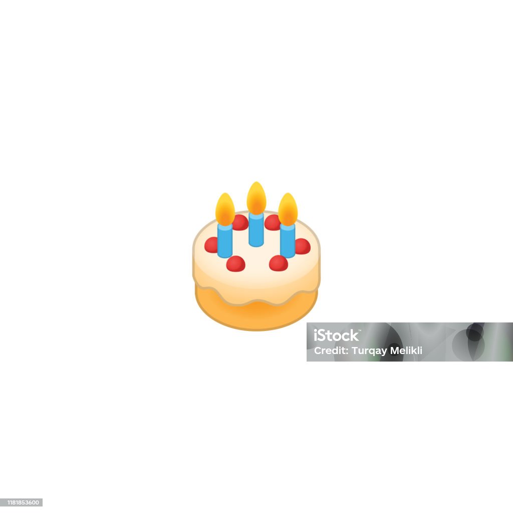 생일 케이크 벡터 아이콘입니다 촛불 고립 된 이모티콘 그림과 생일 케이크 이모티콘에 대한 스톡 벡터 아트 및 기타 이미지 - 이모티콘,  케이크, 생일 - Istock