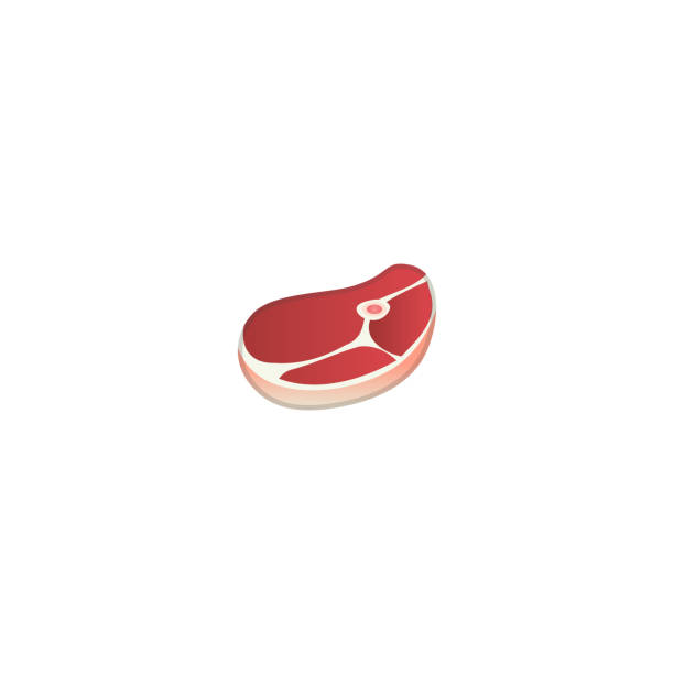ilustrações de stock, clip art, desenhos animados e ícones de cut of meat vector icon. isolated fresh raw rib eye steaks illustration - carne