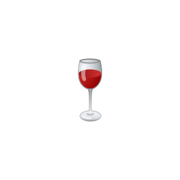 illustrations, cliparts, dessins animés et icônes de icône de vecteur de verre de vin. glace de vin rouge emoji d'isolement, illustration d'émoticône - table on wine alcoholism