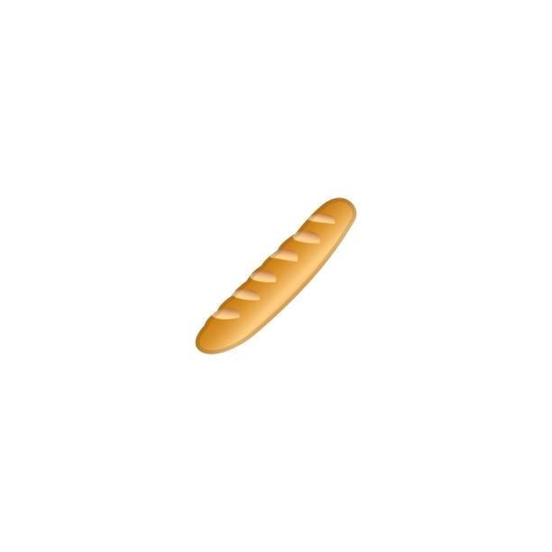 ilustrações, clipart, desenhos animados e ícones de ícone do vetor do pão do baguette. ilustração isolada do pão francês do baguette - bread white background isolated loaf of bread