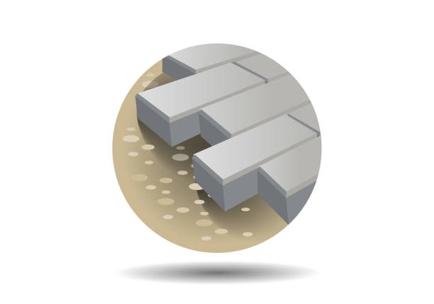 paving blocks icon paving blocks icon on white isolated background with shadow rubber rocks stock illustrations