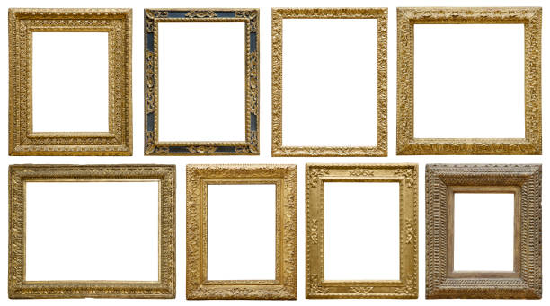 istock Golden vintage frame isolated on white background (All clipping paths included) 1181858787