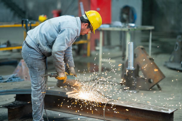 istock Craftsman repairman working with grinder 1181861177